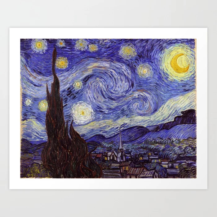 art, artist, artistic, blue, celestial, clouds, cosmos, decoration, fine art, for art lovers, home decor, masterpiece, modern masters, moon, most famous, night, night sky, post impressionist, postimpressionismus, sky, star, starry, starry night, Starry Night Art Print, stars, sternennacht, stylish, swirl, swirling, swirling clouds, swirls, universe, Van Gogh, Van Gogh Starry Night Art Print, vincent, Vincent Van Gogh, Vincent Van Gogh Starry Night Art Print, vintage