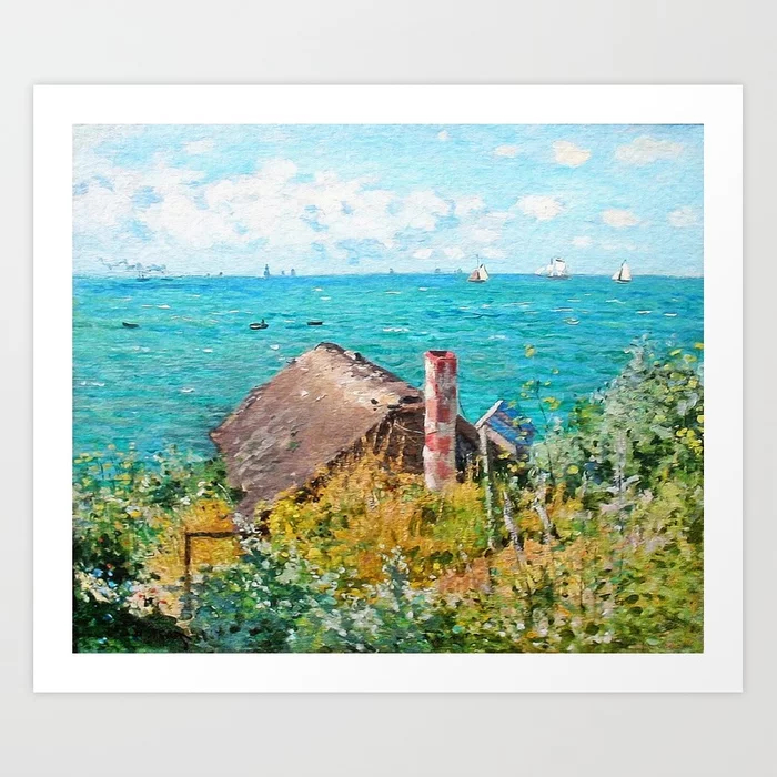Claude Monet The Cabin At Saint-Adresse Art Print