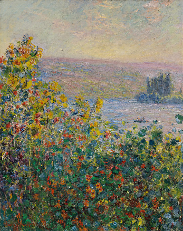Claude Monet Flower Beds At Vetheuil