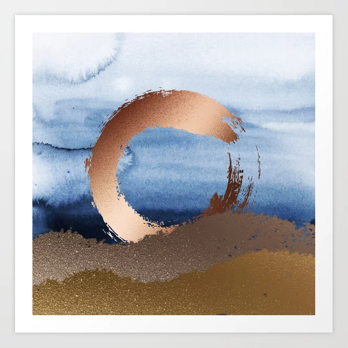 Philip Bowman Inspiration: Gold, Copper And Blue Art Print