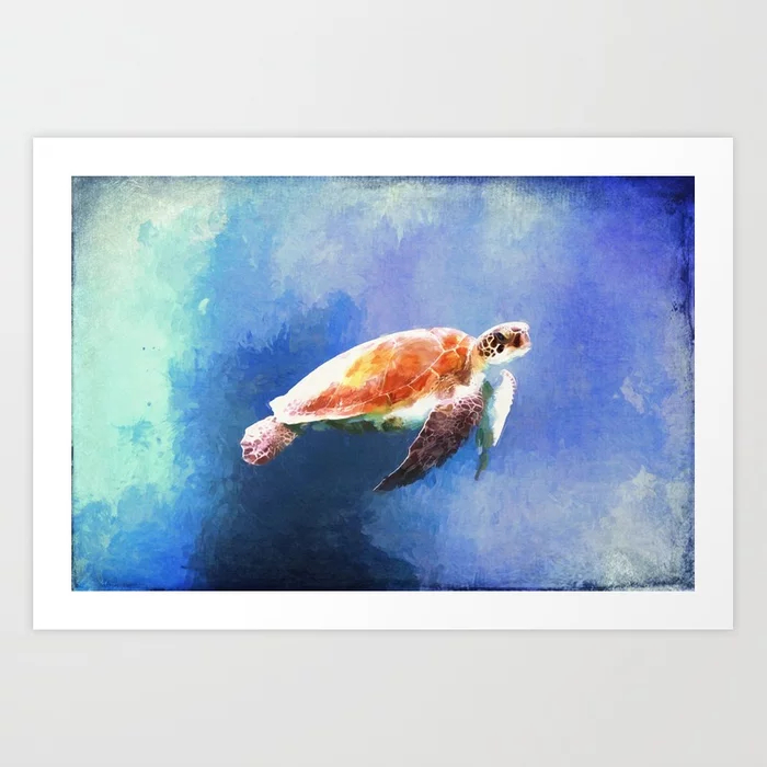 Sea Turtle Watercolor Art Print