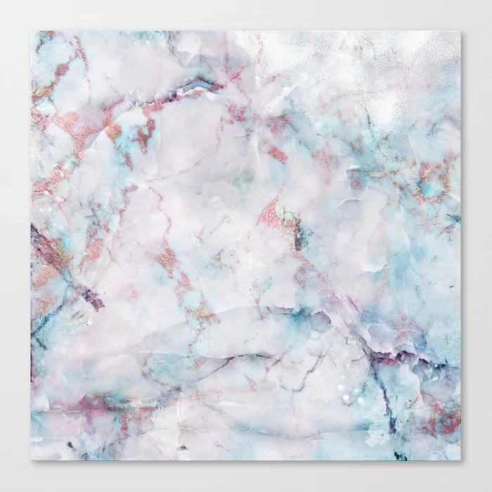 Pink And Blue Marble Canvas Print